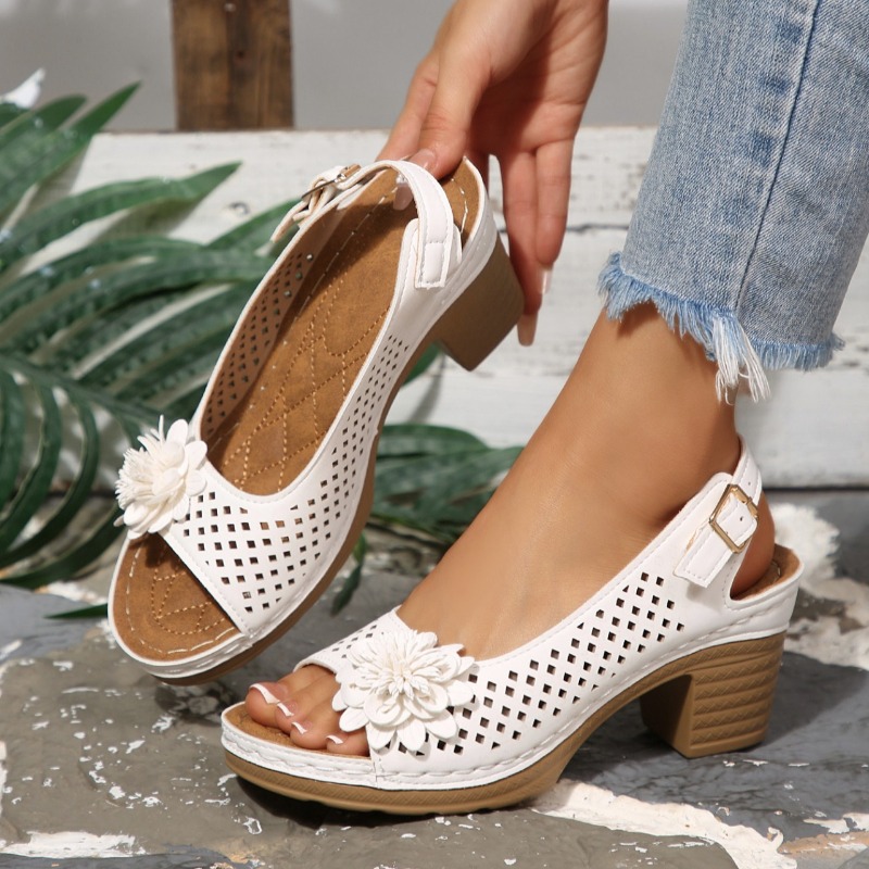 Ankle Strap Heels - Damen Chunky-Heel Sandalen Sommer 2026 –