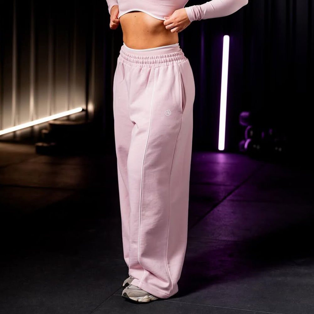 Women Shoes Joggers - Gestreifte Baggy-Hose mit weitem Bein für