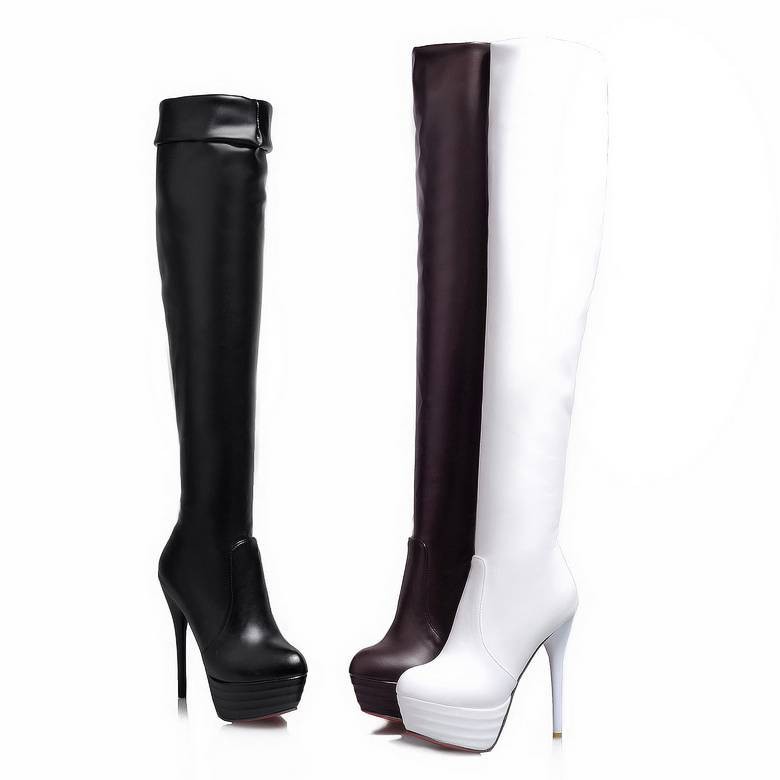 Women'S Shoes Big Feet - SIMLOVEYO Knie stiefel Plattform High Heels