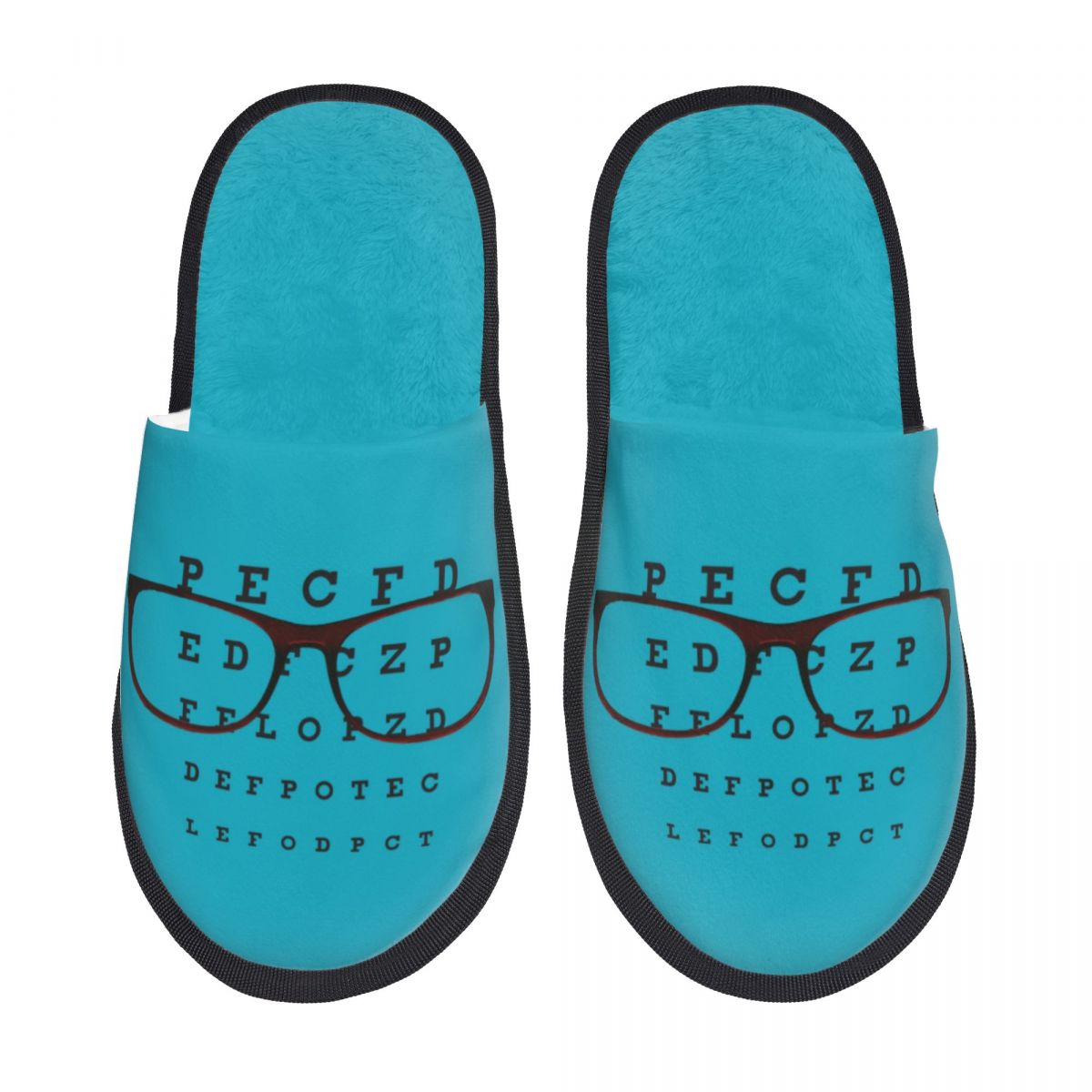 Shoes Women Chart - Personalisierte lustige Hausschuhe mit Sehtesttafel-Motiv für