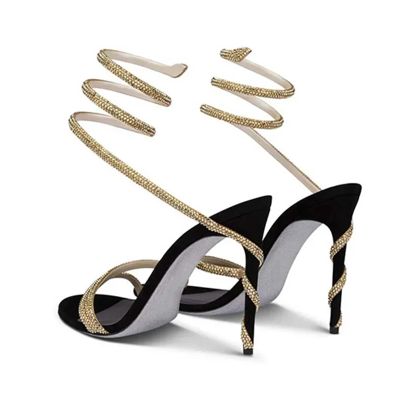 Ankle Strap Heels - Eilyken Mode Kristall Stiletto High Heels