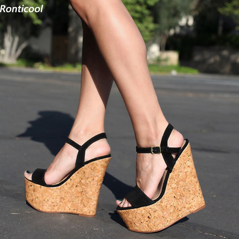 Cork Wedge Sandal - Ronticool Handgefertigte Damen-Plateau-Sandalen, Korkkeile, High Heels,