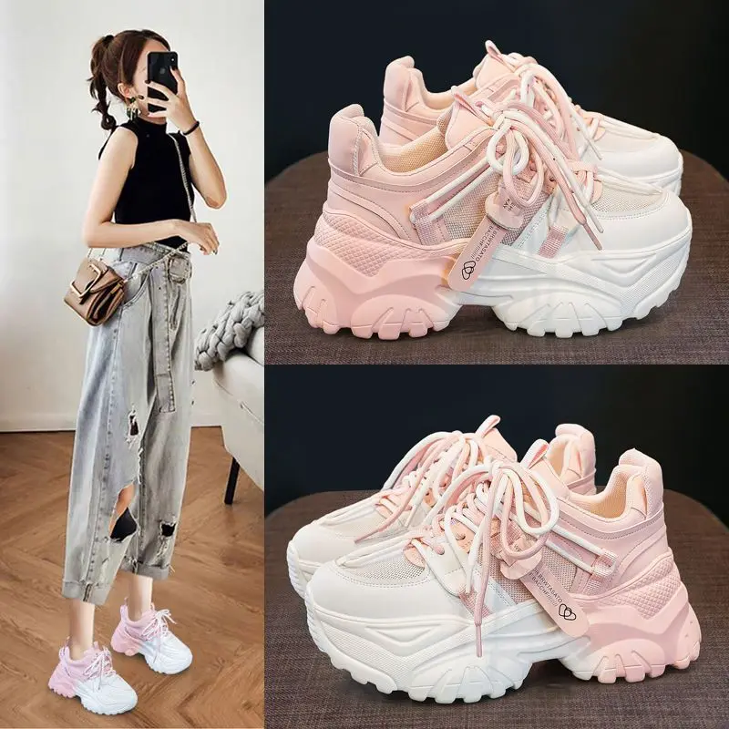 Women Shoes Tennis - Damen Freizeitschuhe Frühling Sneakers Plateau Damenschuhe