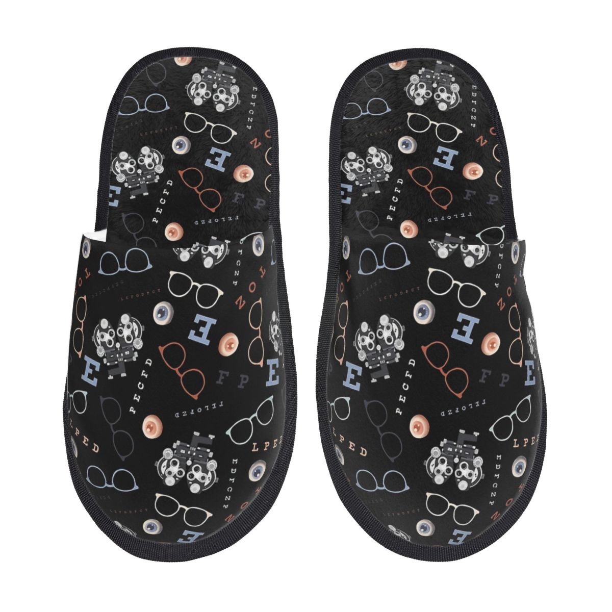 Shoes Women Chart - Individuell bedruckte Damen-Hausschuhe mit Snellen-Diagramm und