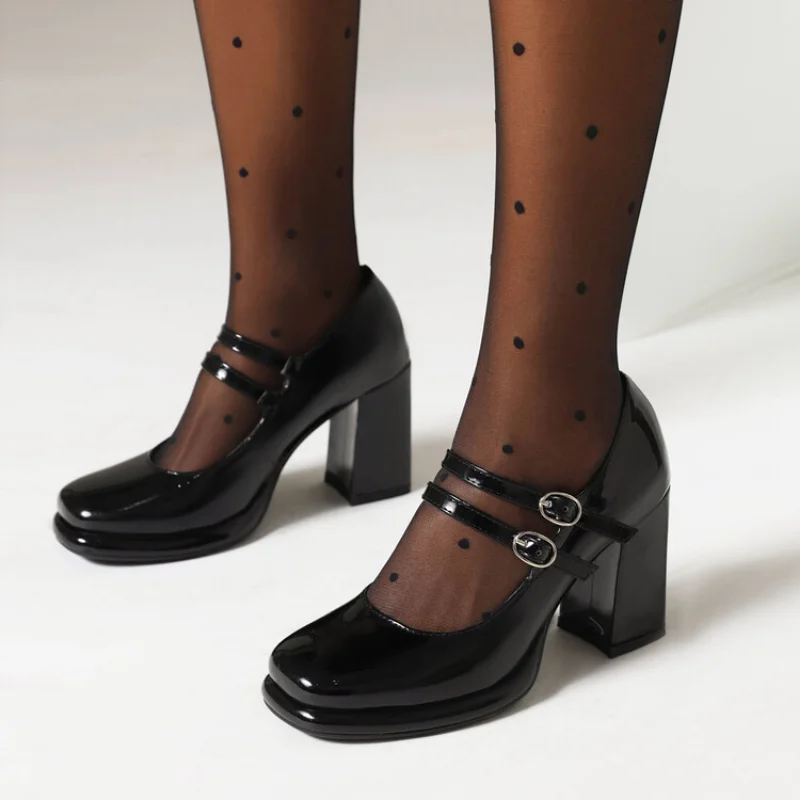 Women'S Shoes Big Feet - 2024 neue Lack leder Doppels chnalle