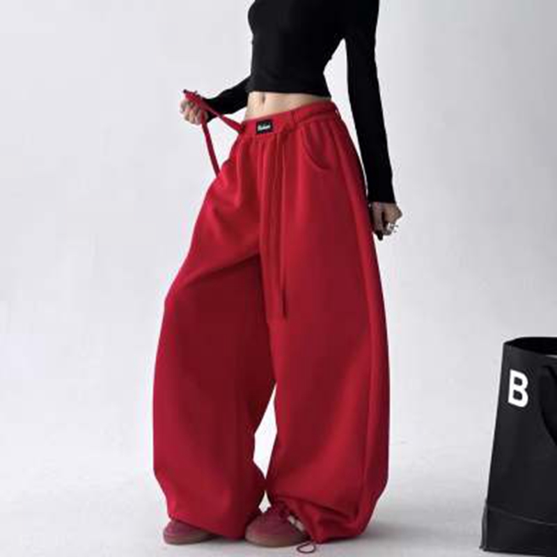 Women Shoes Joggers - 2026 Herbst Damen Rote Jogginghose Baggy