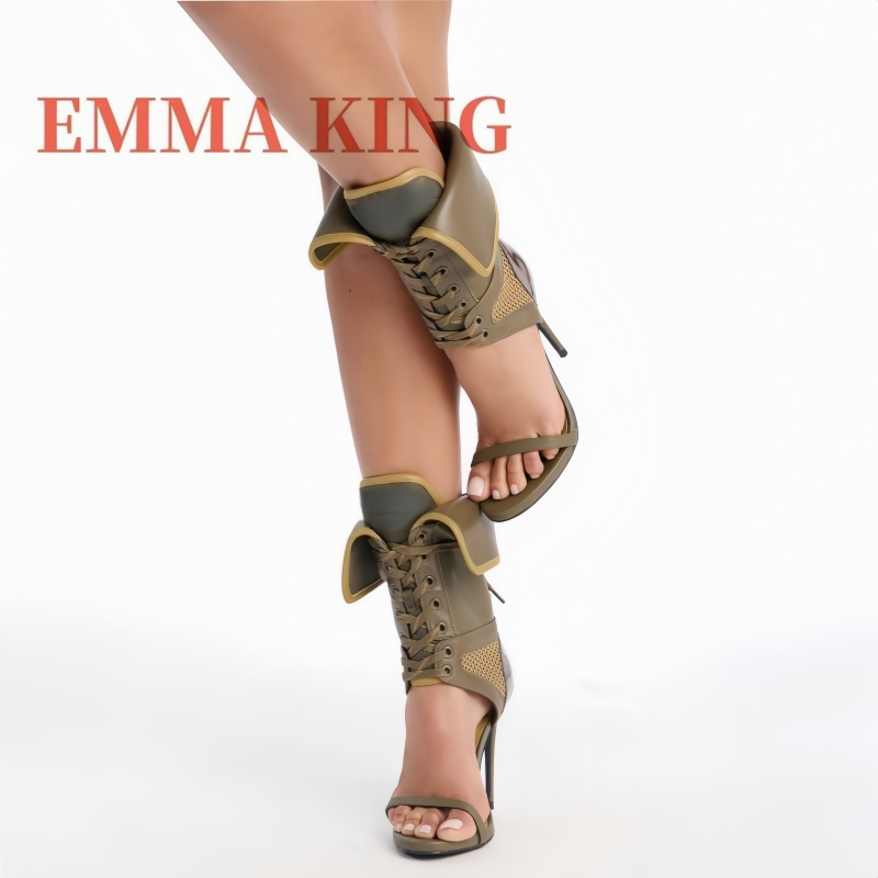 Grüne, knöchelhohe Sandalen fü – Women Shoes Boots Bewertung und Preis