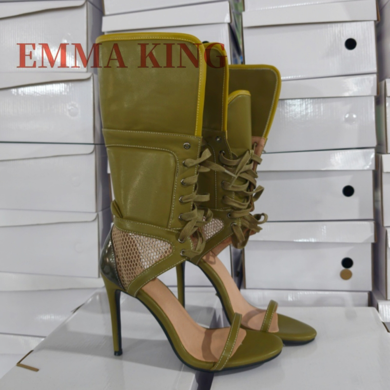 Grüne, knöchelhohe Sandalen fü – Women Shoes Boots Bewertung und Preis