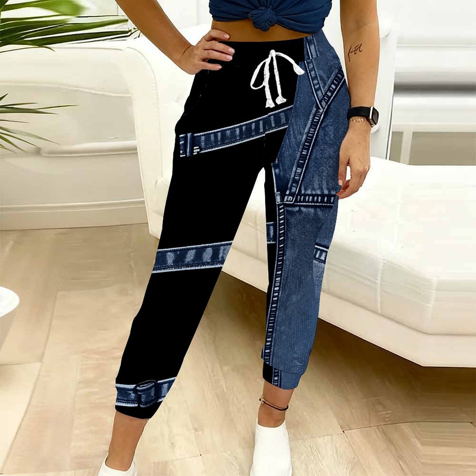 Damen Block-Jogginghose mit Ko – Women Shoes Joggers Bewertung und Preis
