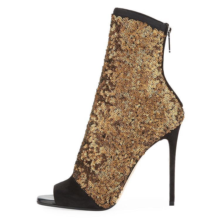 Patchwork BlingBling Peep Toe  – Women Shoes Boots Bewertung und Preis