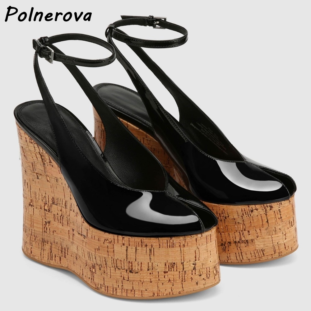Lackleder Keilabsatz Plateau-S – Cork Wedge Sandal Bewertung und Preis